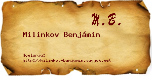 Milinkov Benjámin névjegykártya